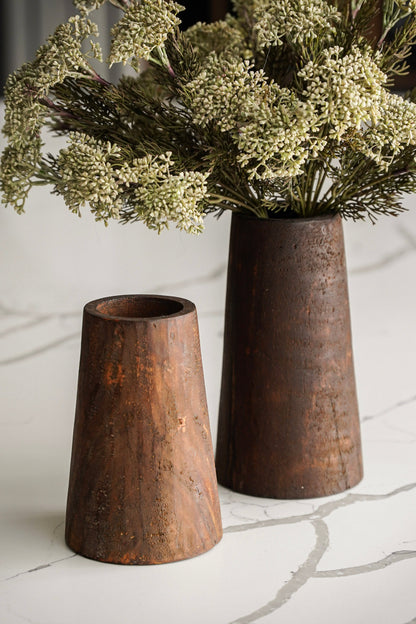 Natural Wood Decorative Vase - Stockhute