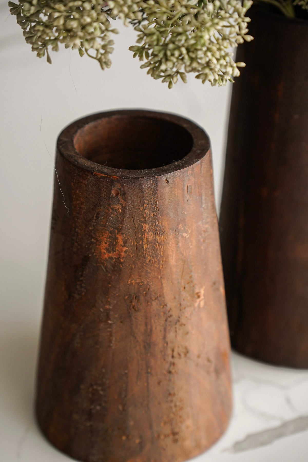 Natural Wood Decorative Vase - Stockhute