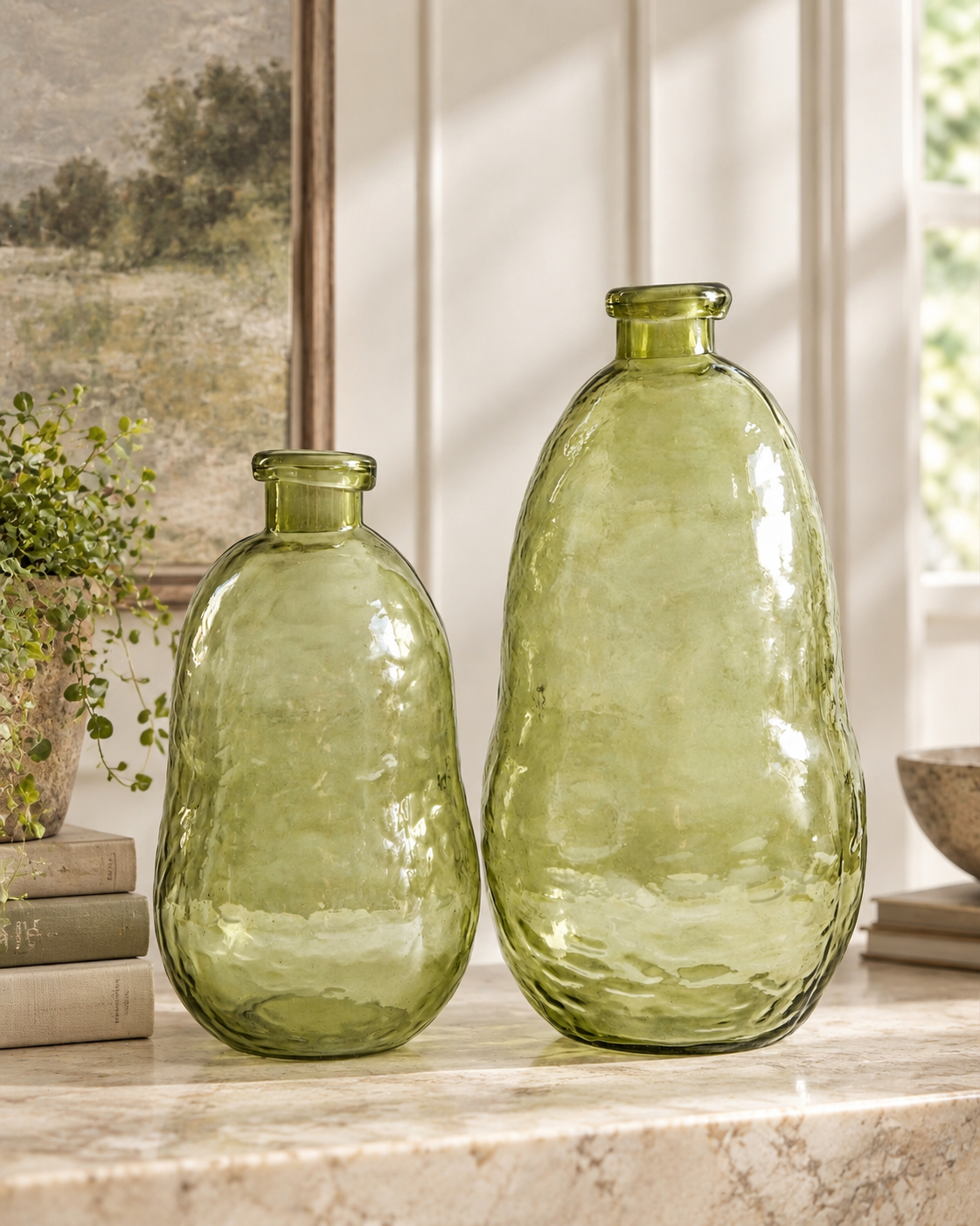Soft Green Glass Bottle Vase - Stockhute