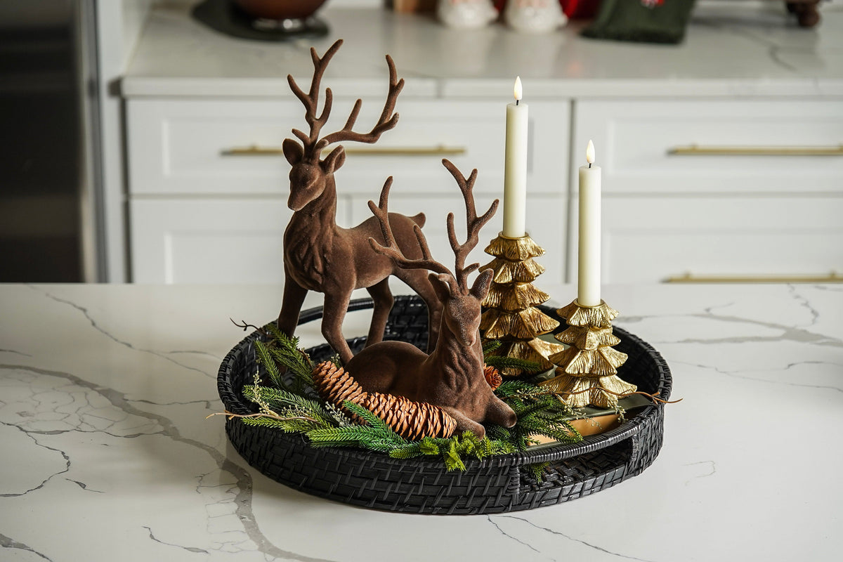 Velvet-Flocked Deer Set of 2 - Stockhute