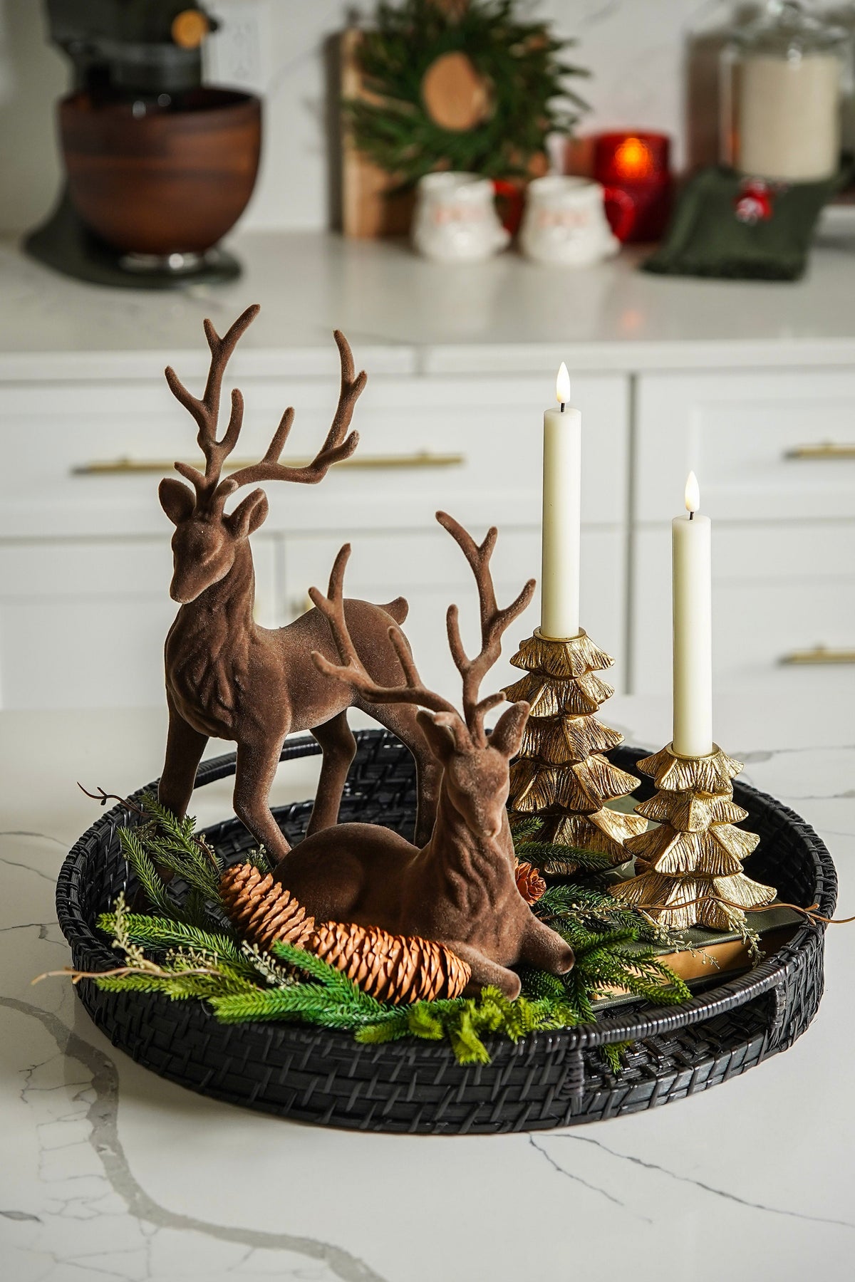 Velvet-Flocked Deer Set of 2 - Stockhute