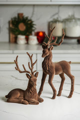 Velvet-Flocked Deer Set of 2 - Stockhute