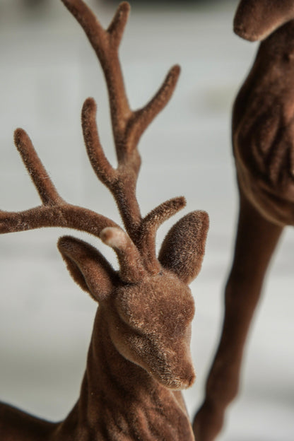Velvet-Flocked Deer Set of 2 - Stockhute