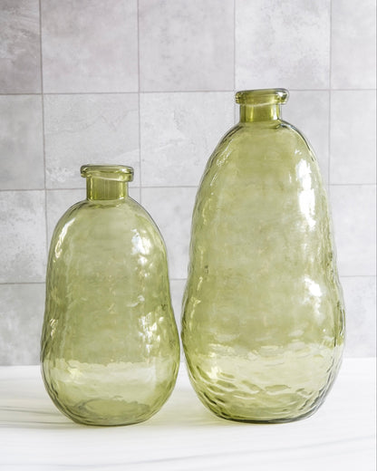 Soft Green Glass Bottle Vase - Stockhute