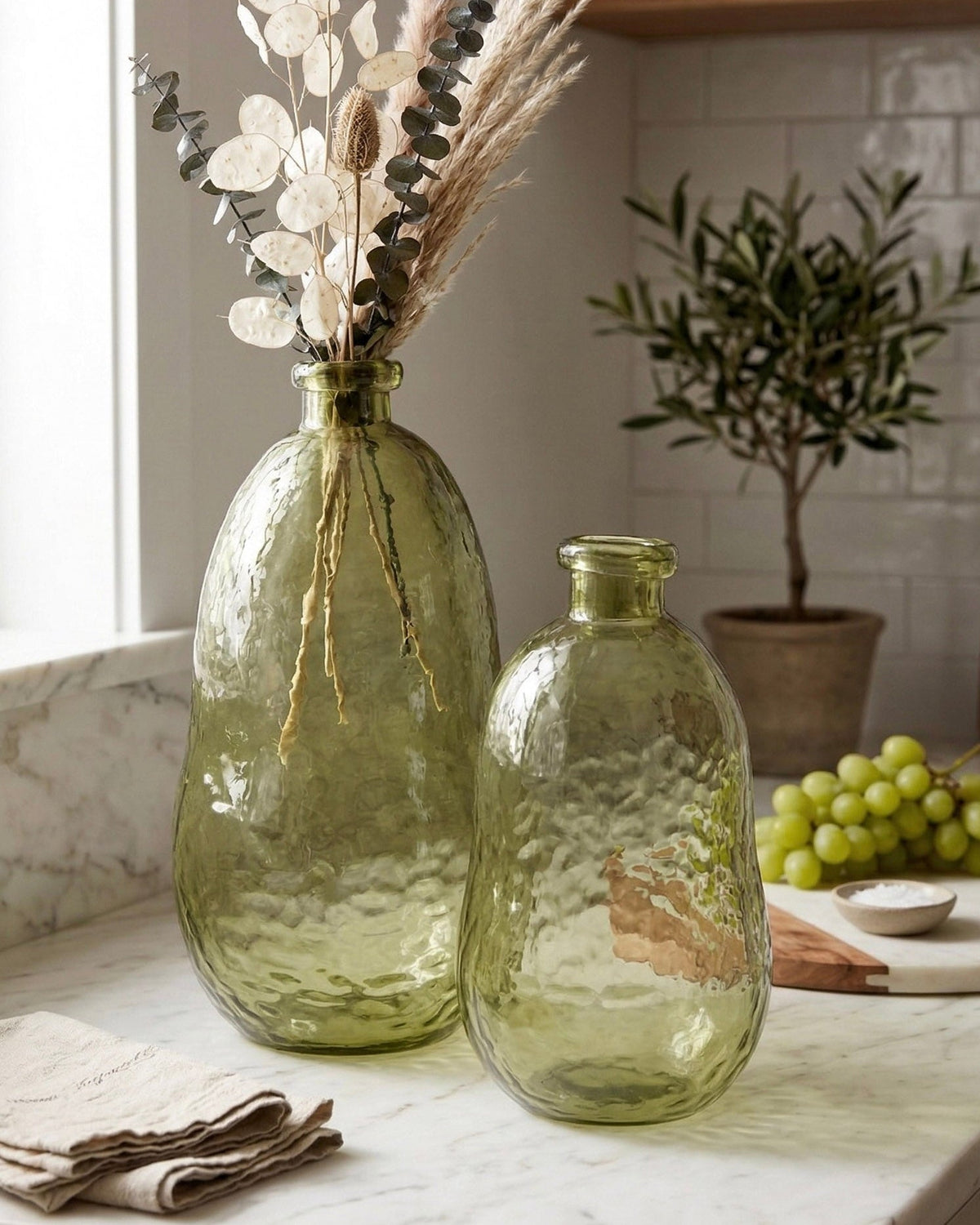 Soft Green Glass Bottle Vase - Stockhute