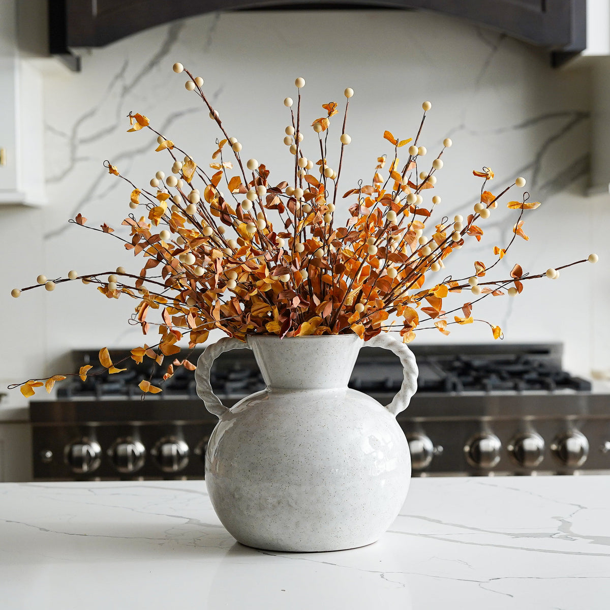 Sculptural Twisted-Handle Stoneware Vase - Stockhute