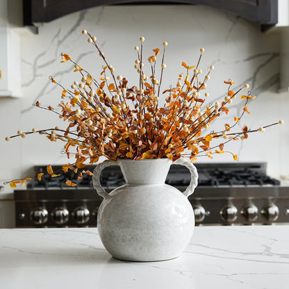 Sculptural Twisted-Handle Stoneware Vase - Stockhute
