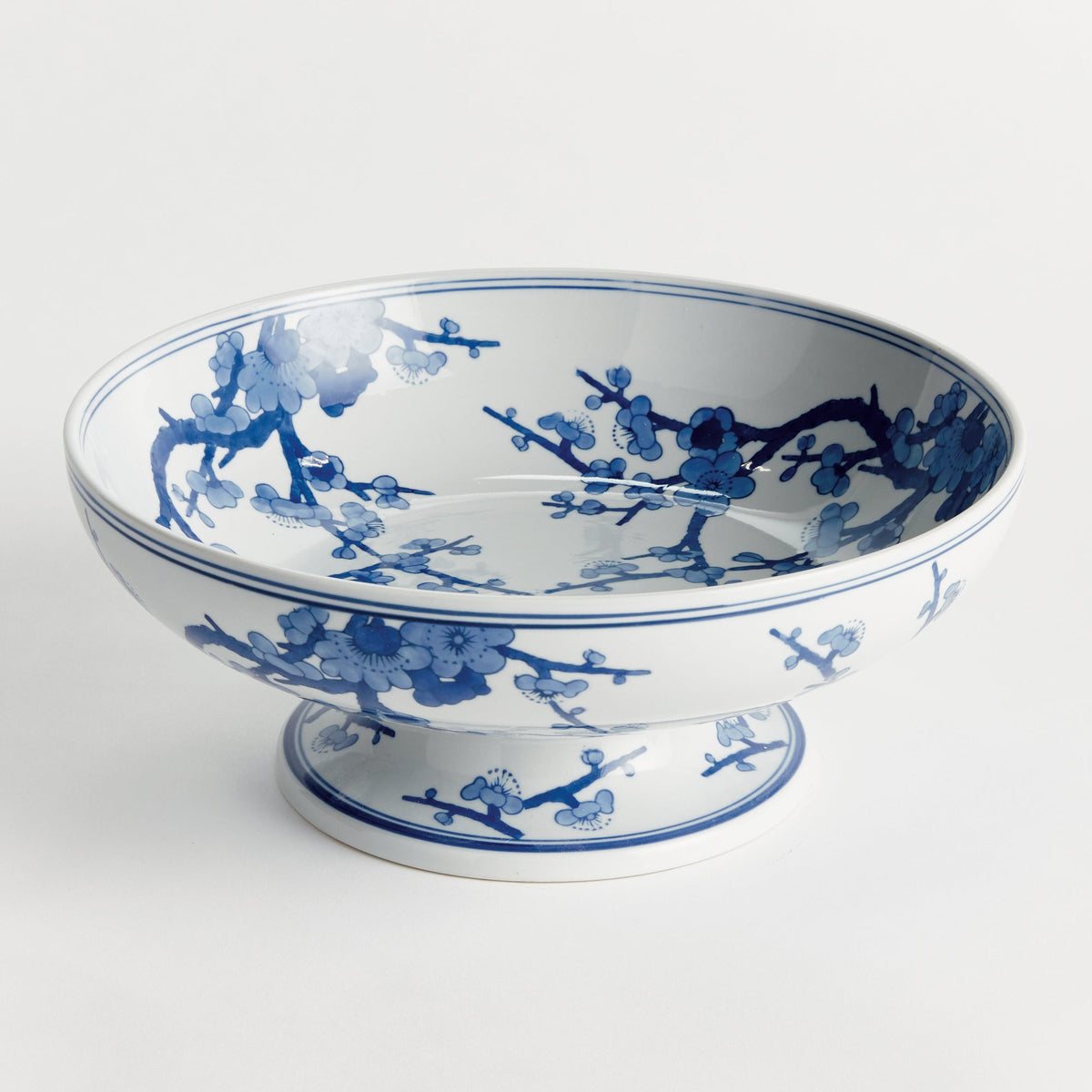 Blue & White Ceramic Footed Bowl - Stockhute