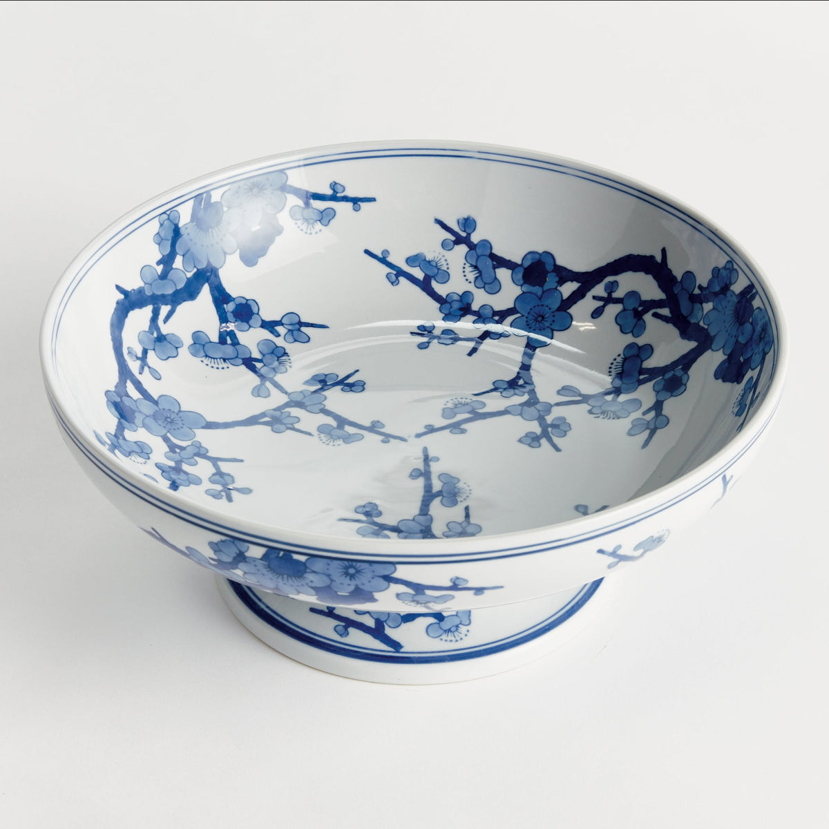 Blue & White Ceramic Footed Bowl - Stockhute