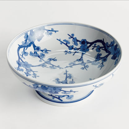 Blue & White Ceramic Footed Bowl - Stockhute