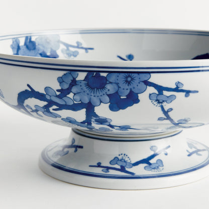 Blue & White Ceramic Footed Bowl - Stockhute