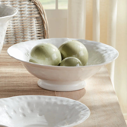 Sorrento White Ceramic Decorative Bowl - Stockhute